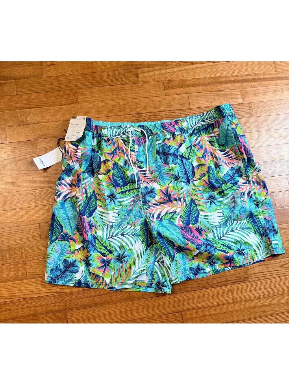 NWT Men’s 4X swim trunks tropical Goodfellow plus size swimsuit bathing suit